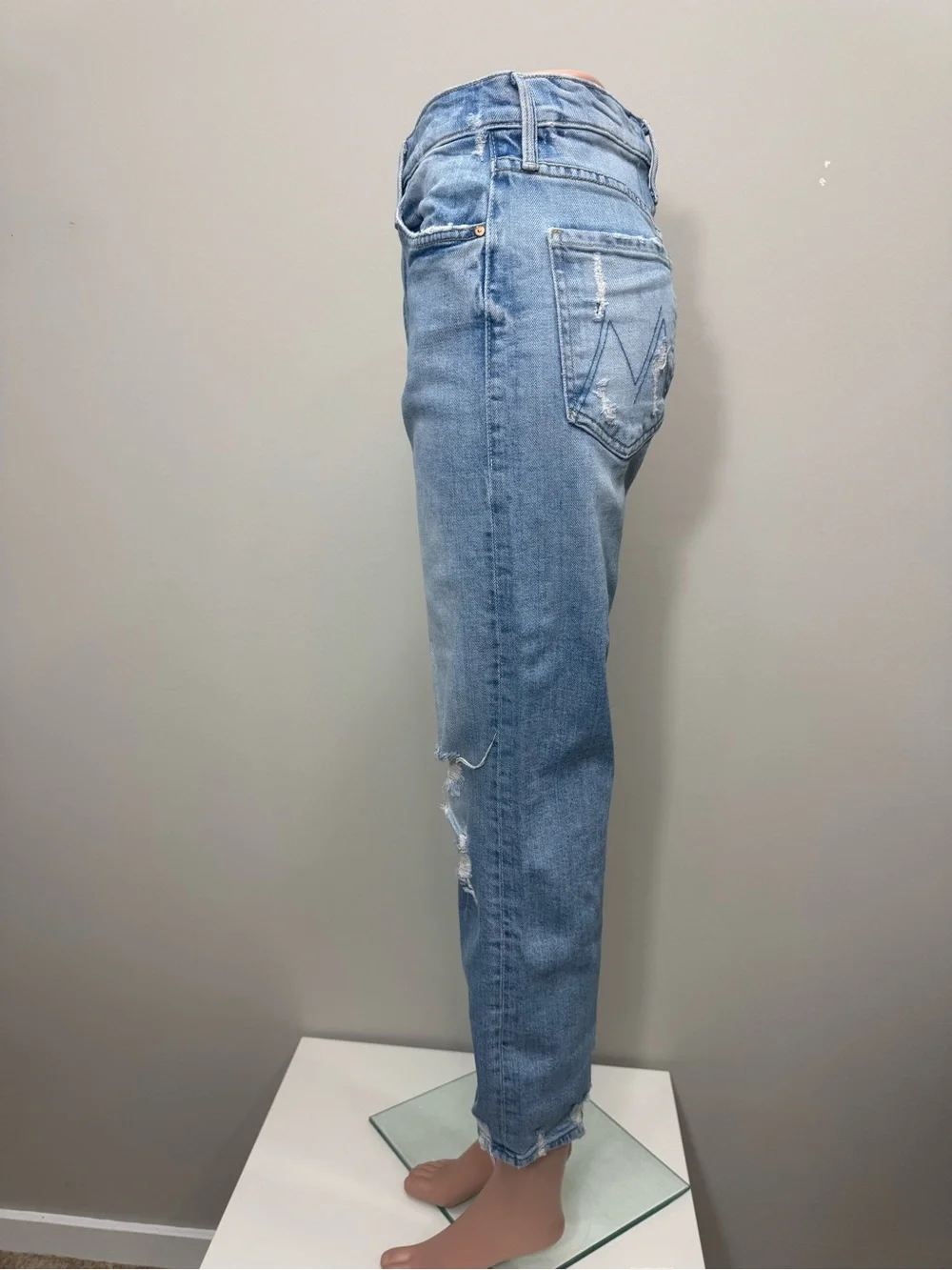 MOTHER The Tomcat The Confession Distressed Straight Crop Jeans 27